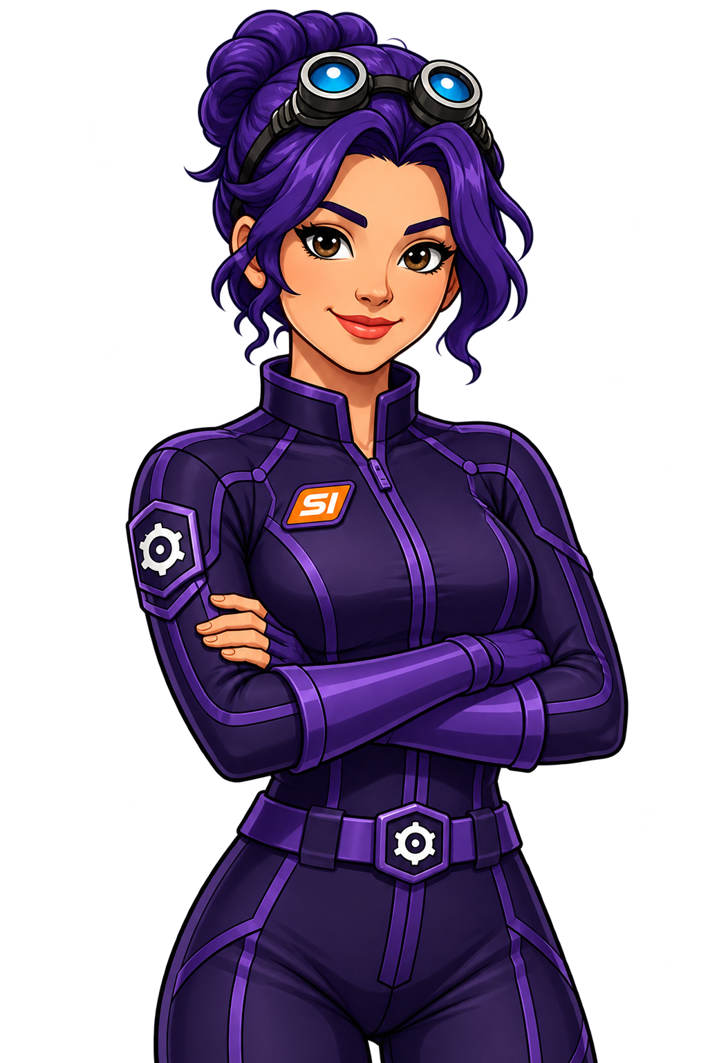 Violet wearing her new SI badge